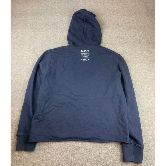 A.P.C. Men's Extra Large Navy Blue Classic Pullover Hoodie - Picture 2 of 9